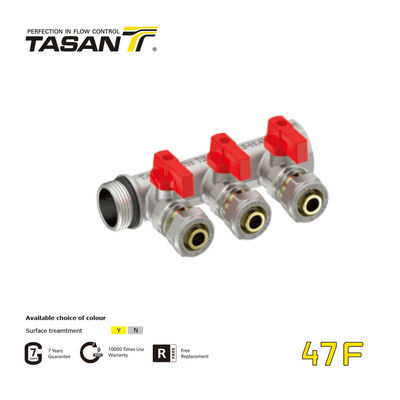 Plumbing System 3/4inch Brass Water Manifolds With Ball Valves / Multilayer 47F