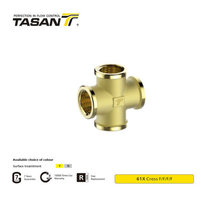 F/F/F/F  Brass Pipe Cross 61X