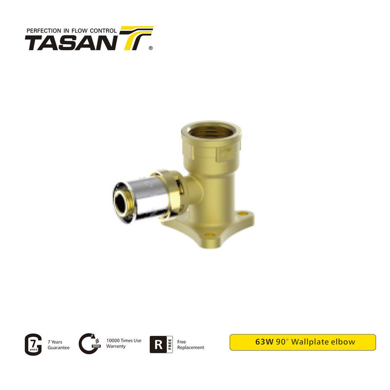 Customizable 20-2.0×F3/4" Brass Press Fittings 90 Degree Wall Plate Elbow 63W