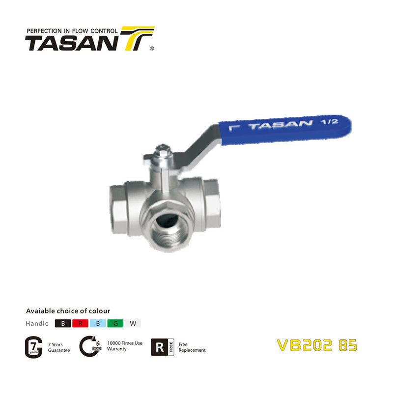 25Bar Brass 3 Way Ball Valve ISO228 Thread 2'' Ips Ball Valve  VB202 85