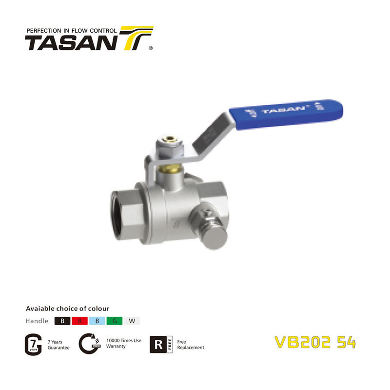 Manual VB202 54 3 4 brass ball valve With Drain Cock Female X Female 362.5 Psi