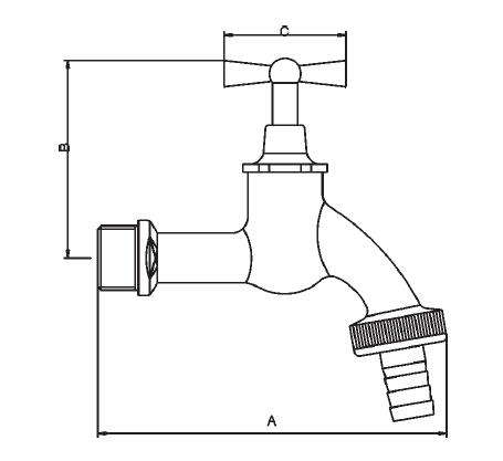 T Handle Sandblasted Brass Bibcock Manual Power Customized T506 11 1