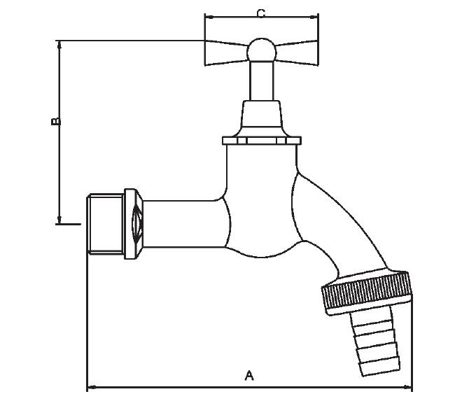 PN16/232psi  Brass Nozzle Cock Chrome Plated Brass Bib Tap T507 11 1
